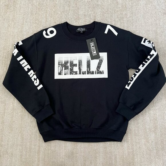 NWT HLZBLZ Black White Cotton Sweatshirt S - Picture 1 of 8
